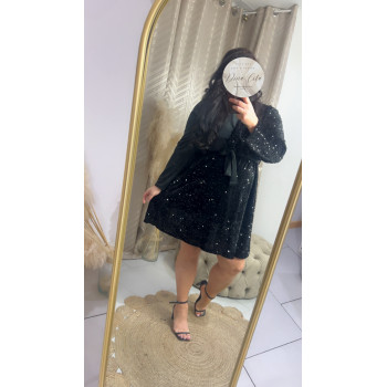 Robe volante à sequin noir
