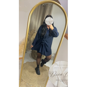 Robe noeud bleu foncé