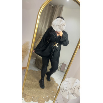 Chemisier sequin noir