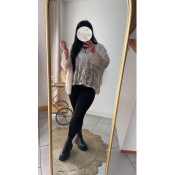Veste dentelle beige