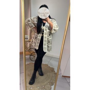 Gilet broderie marron