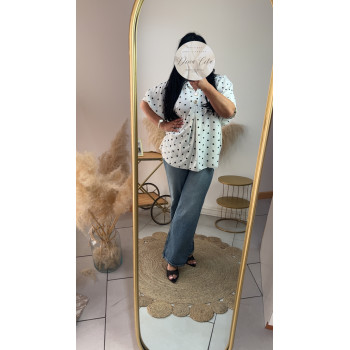 blouse petit pois blanc 🤍