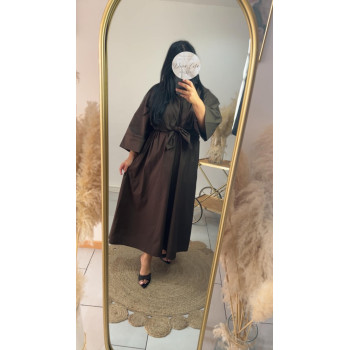 Ensemble jupe chemise marron