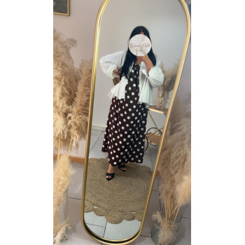 Robe petit pois marron