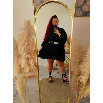 Robe effet dentelle noir
