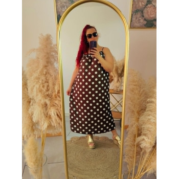 Robe à pois marron