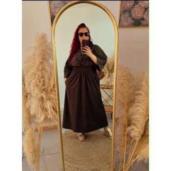 Ensemble jupe + Chemise marron