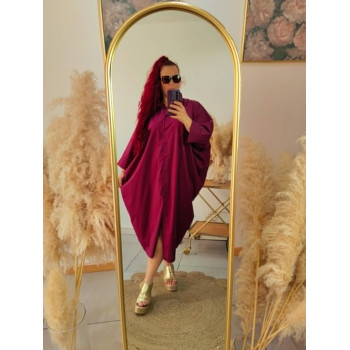 Chemise robe bordeau