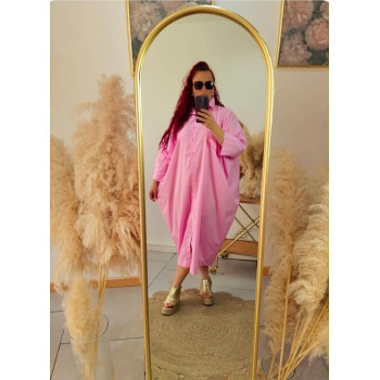 Chemise robe rose
