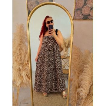 Robe longue léopard