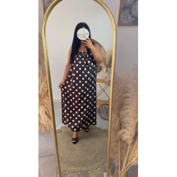 Robe à pois marron