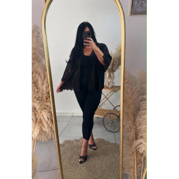 Gilet dentelle noir