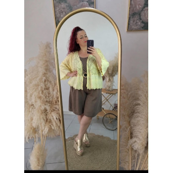 Gilet dentelle jaune