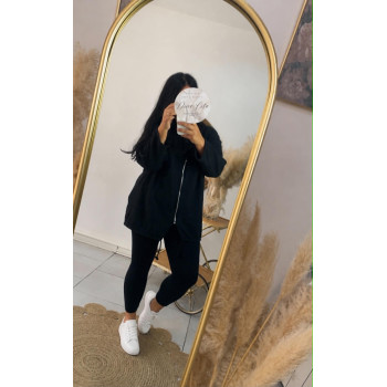 Veste gaz de coton noir