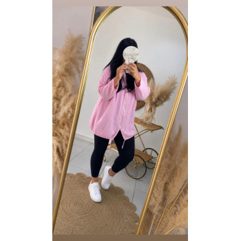 Veste gaz de coton rose