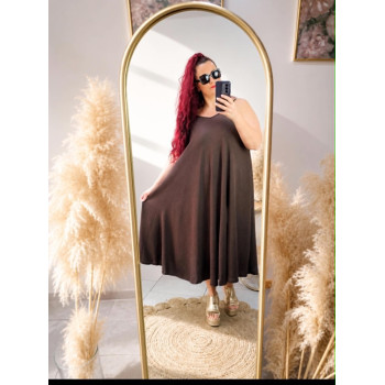Robe bretelle marron
