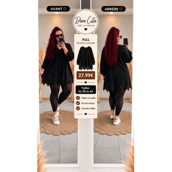 Pull dentelle noir