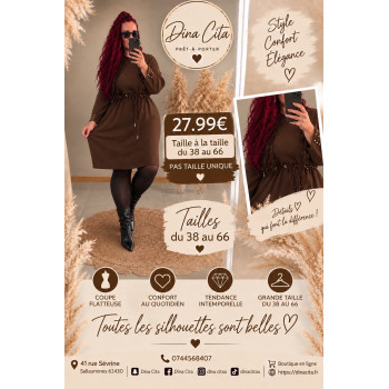 Robe pull marron