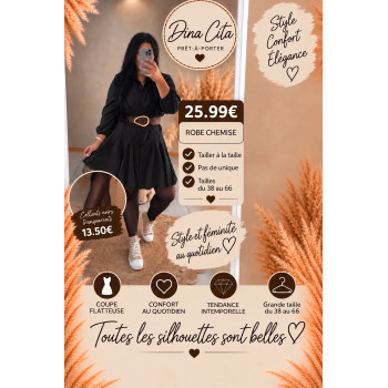 Robe chemise noir